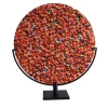 Sunshine Venetian Red Murano Glass Disc by Andrea Orso