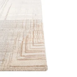 Symmetrical Dream Antique White & White Hand Loom Rug