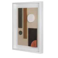 Tabou Decorative Wall Sculpture with White Frame #6