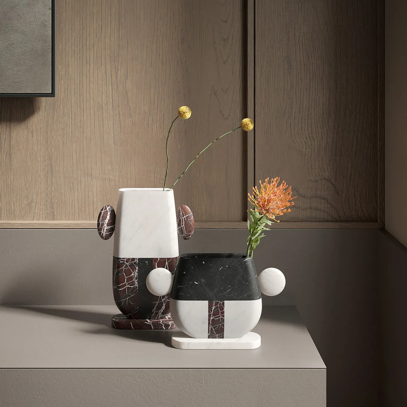 Tacca Multicolor Marble Vase by Matteo Cibic