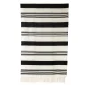 Tacke.d2 Fringed Striped Black-And-White Blanket