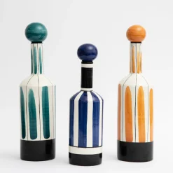 Talia Decorative Teal Bottle with Lid