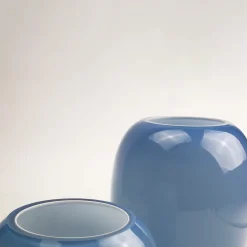 Tall Bulging Azure Vase