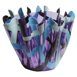 Tartan Large Purple and Blue Vase By Paola Navone