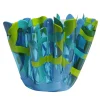 Tartan Medium Green and Turquoise Vase By Paola Navone