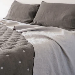 Taupe Gray Linen Quilt