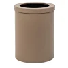 Taupe Malaga Leather Paper Bin With Lid