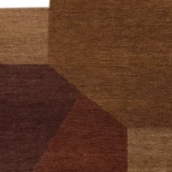 Terracotta & Gold Brown Flat Weave Jute Dhurrie Rug