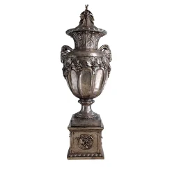 18th Century-Style Silver Vase with Lid