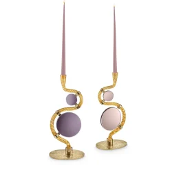 The 4 Bridges over Canal Grande Double-Face Gold Candleholder