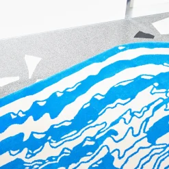 The Floor Is Lava - Eolian Blue Plain Rug by PLACéE