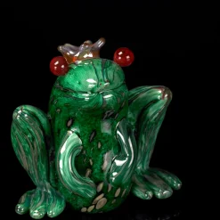 The Frog Prince Green Glass Figurine