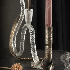 The One Curved Murano Glass Candle Holder