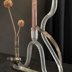 The One Curved Murano Glass Candle Holder