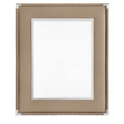 Thea Large Taupe Leather Picture Frame #2