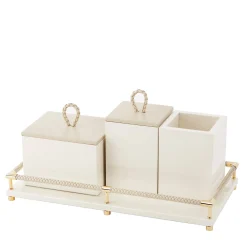 Thea Rectangular Tall Ivory Lacquer Trinket Box