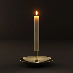 There Candle Holder Gold in Polished Brass By Studio Job
