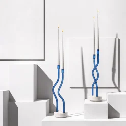 Thew Blue Hug Of Artisans Candle Holders