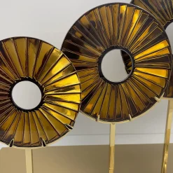 Three Eyes Amber Glass Sculpture