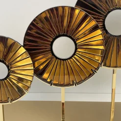 Three Eyes Amber Glass Sculpture