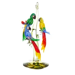 Three Murano Glass Parrots