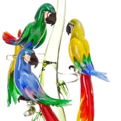 Three Murano Glass Parrots