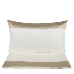 Tivoli Cotton Beige Satin Sheet Set and Two Pillowcases