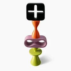 Totem Black Orange Purple and Green Decorative Sculpture by Karim Rashid