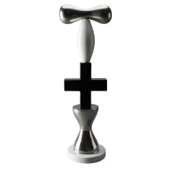 Totem Black White and Platinum Decorative Sculpture by Karim Rashid