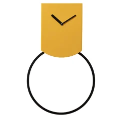 TOVI Yellow Steel Wall Pendulum Clock