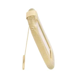 Transparent and Gold Twisted Glass with Glossy Brass Structure Frame