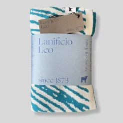 Tratto Bio Teal & White Blanket by Emilio Salvatore Leo