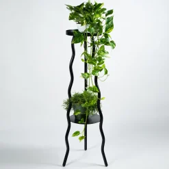 Tremulo 2-Tray Black Planter Stand