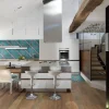 Tria Square Teal & Black-And-White Tile