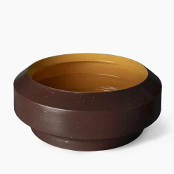 Tribe Brown and Yellow Low Vase by Arik Levy