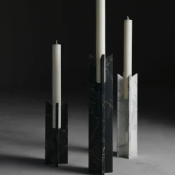 Trinity M Calacatta Carrara Marble Candlestick