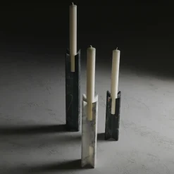 Trinity M Calacatta Carrara Marble Candlestick