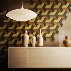 Trio 3D Orbitale Set of 20 Burnished-Brass Tiles