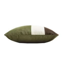 Triple Velvet Brown And Green Cushion