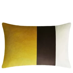 Triple White Black Optical Mustard Cushion - Left