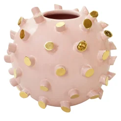 Tronchetti Spherical Golden & Pink Ceramica Vase