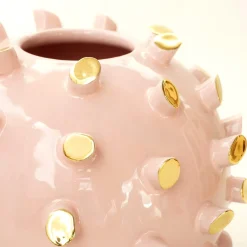 Tronchetti Spherical Golden & Pink Ceramica Vase