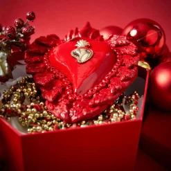 TRUE LOVE RED ENAMEL CERAMIC HEART