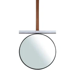 Tube Marble Mirror with Leather Strap