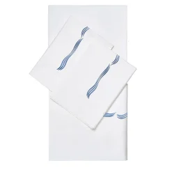 Tuffo White & Assisi Blue US King Sheet Set