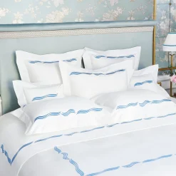 Tuffo White & Assisi Blue US King Sheet Set