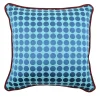 Turquoise and Blue Carrè Cushion in polka dots jacquard fabric