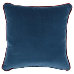 Turquoise and Blue Carrè Cushion in polka dots jacquard fabric