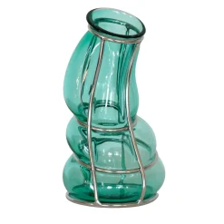 Turquoise Green Babà Vase in Murano Glass