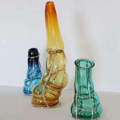 Turquoise Green Babà Vase in Murano Glass